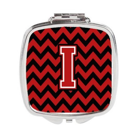 CAROLINES TREASURES Letter I Chevron Black and Red Compact Mirror CJ1047-ISCM